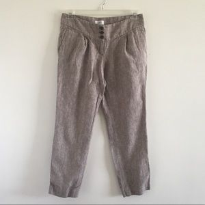 Ann Taylor LOFT Tan Cropped Linen Trousers - Sz 4